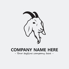 Head of goat illustration black and white for logo company vector image
