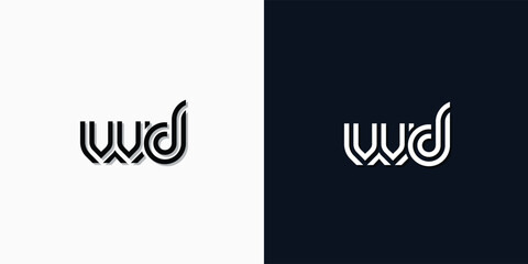 Modern Abstract Initial letter WD logo.