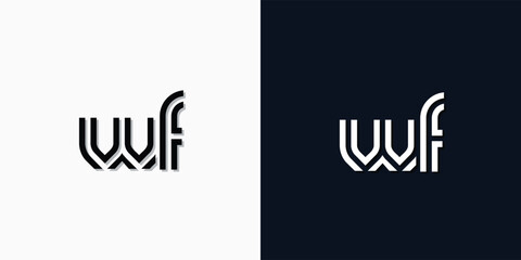 Modern Abstract Initial letter WF logo.