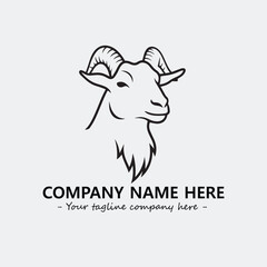 Head of goat illustration black and white for logo company vector image
