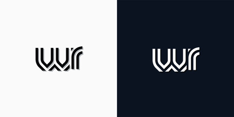 Modern Abstract Initial letter WR logo.