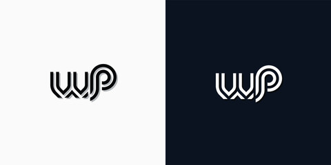 Modern Abstract Initial letter WP logo.