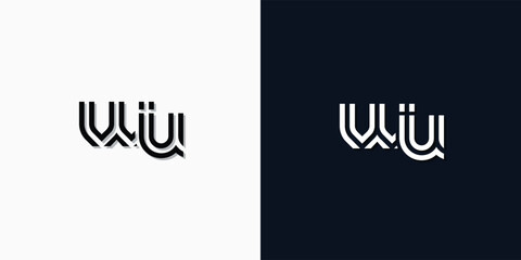 Modern Abstract Initial letter WU logo.