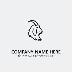 Head of goat illustration black and white for logo company vector image
