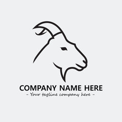 Head of goat illustration black and white for logo company vector image

