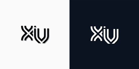 Modern Abstract Initial letter XV logo.