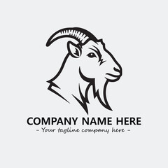 Head of goat illustration black and white for logo company vector image
