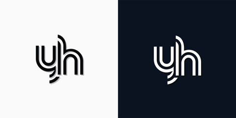 Modern Abstract Initial letter YH logo.