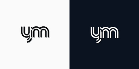 Modern Abstract Initial letter YM logo.