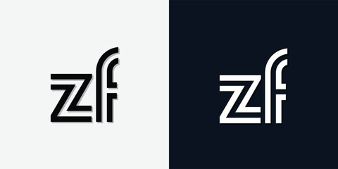 Modern Abstract Initial letter ZF logo.