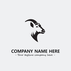 Head of goat illustration black and white for logo company vector image

