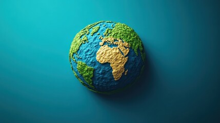 Fototapeta premium Earth Globe with Textured Continents and Oceans on Gradient Background