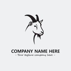 Head of goat illustration black and white for logo company vector image
