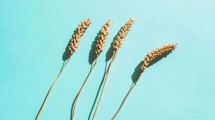 Celiac Awareness Month Dried wheat stems against a bright background.