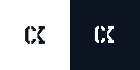 Creative abstract initial letter CK logo.