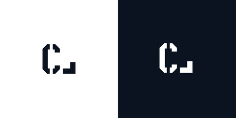 Fototapeta premium Creative abstract initial letter CL logo.