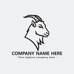 Head of goat illustration black and white for logo company vector image
