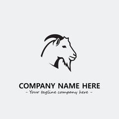 Head of goat illustration black and white for logo company vector image
