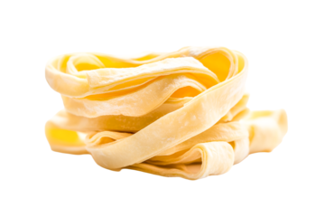 Delicious uncooked pappardelle pasta nests ready for a culinary adventure a delightful golden hue