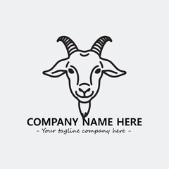 Head of goat illustration black and white for logo company vector image

