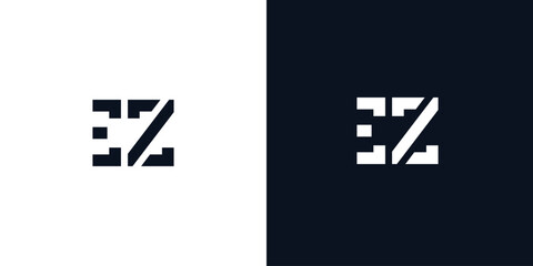 Creative abstract initial letter EZ logo.