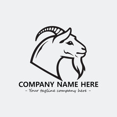 Head of goat illustration black and white for logo company vector image
