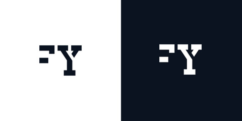 Fototapeta premium Creative abstract initial letter FY logo.