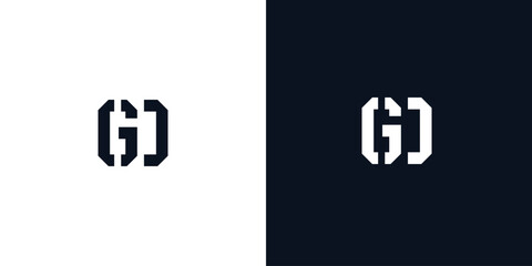 Fototapeta premium Creative abstract initial letter GD logo.