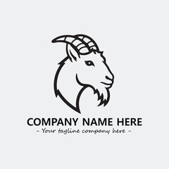 Head of goat illustration black and white for logo company vector image
