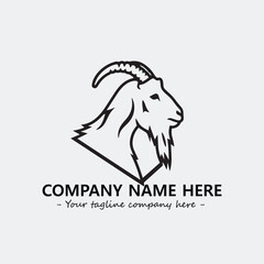 Head of goat illustration black and white for logo company vector image
