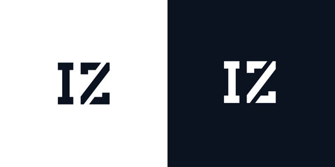 Creative abstract initial letter IZ logo. © Gfxvect Pro
