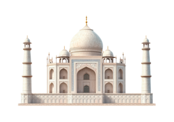 Taj mahal architecture building isolated on transparent background