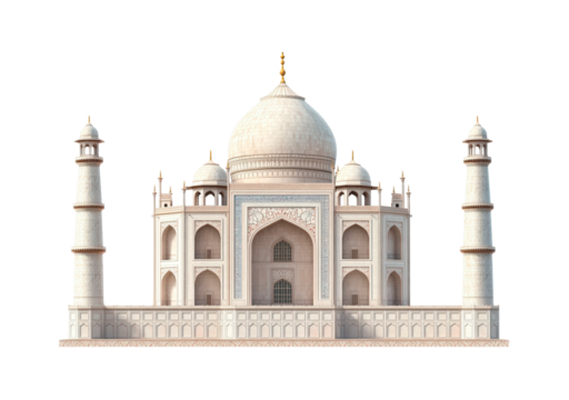 Taj mahal architecture building isolated on transparent background