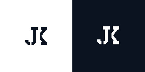 Creative abstract initial letter JK logo.