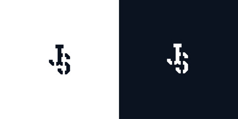 Creative abstract initial letter JS logo.