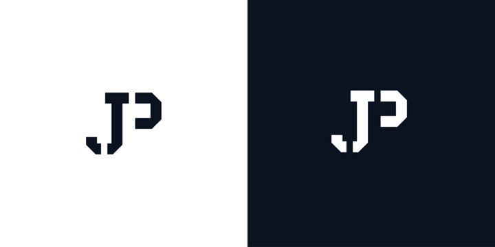 Creative abstract initial letter JP logo.