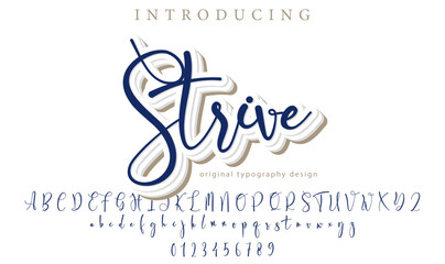 Strive Font Stylish brush painted an uppercase vector letters, alphabet, typeface