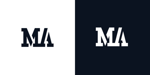 Creative abstract initial letter MA logo.