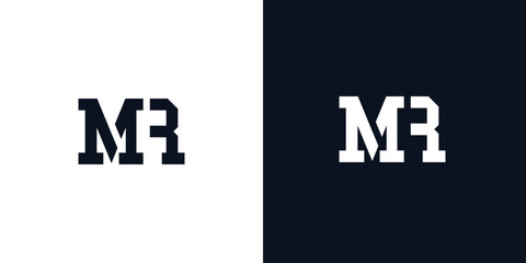 Creative abstract initial letter MR logo.