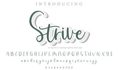 Strive Font Stylish brush painted an uppercase vector letters, alphabet, typeface