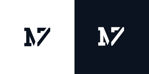 Creative abstract initial letter MZ logo.