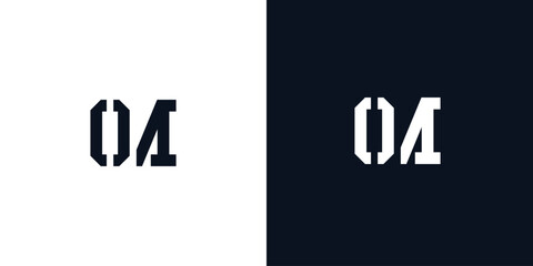 Creative abstract initial letter OM logo.
