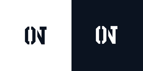 Obraz premium Creative abstract initial letter ON logo.