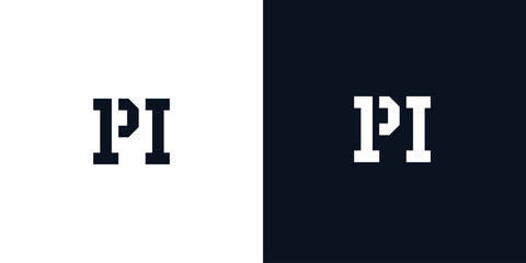 Obraz premium Creative abstract initial letter PI logo.