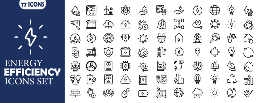 Energy Efficiency SVG Vector Icons, Silhouette Vector Icon
