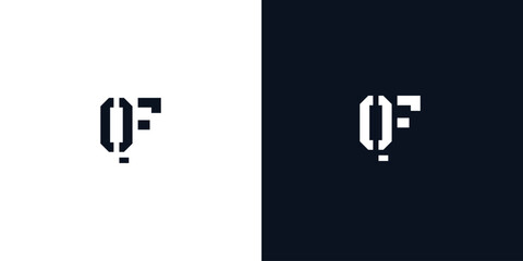 Creative abstract initial letter QF logo.