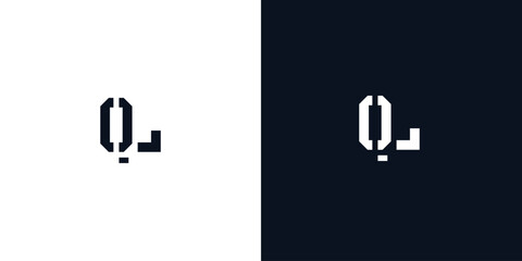 Creative abstract initial letter QL logo.
