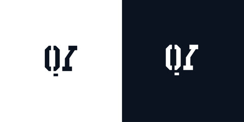 Creative abstract initial letter QY logo.