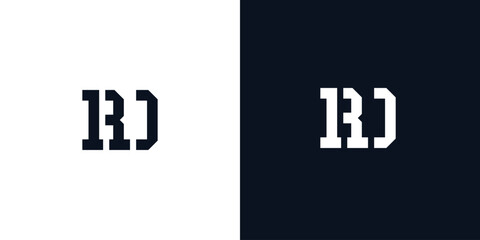 Creative abstract initial letter RD logo.