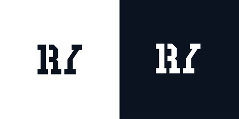 Creative abstract initial letter RY logo.